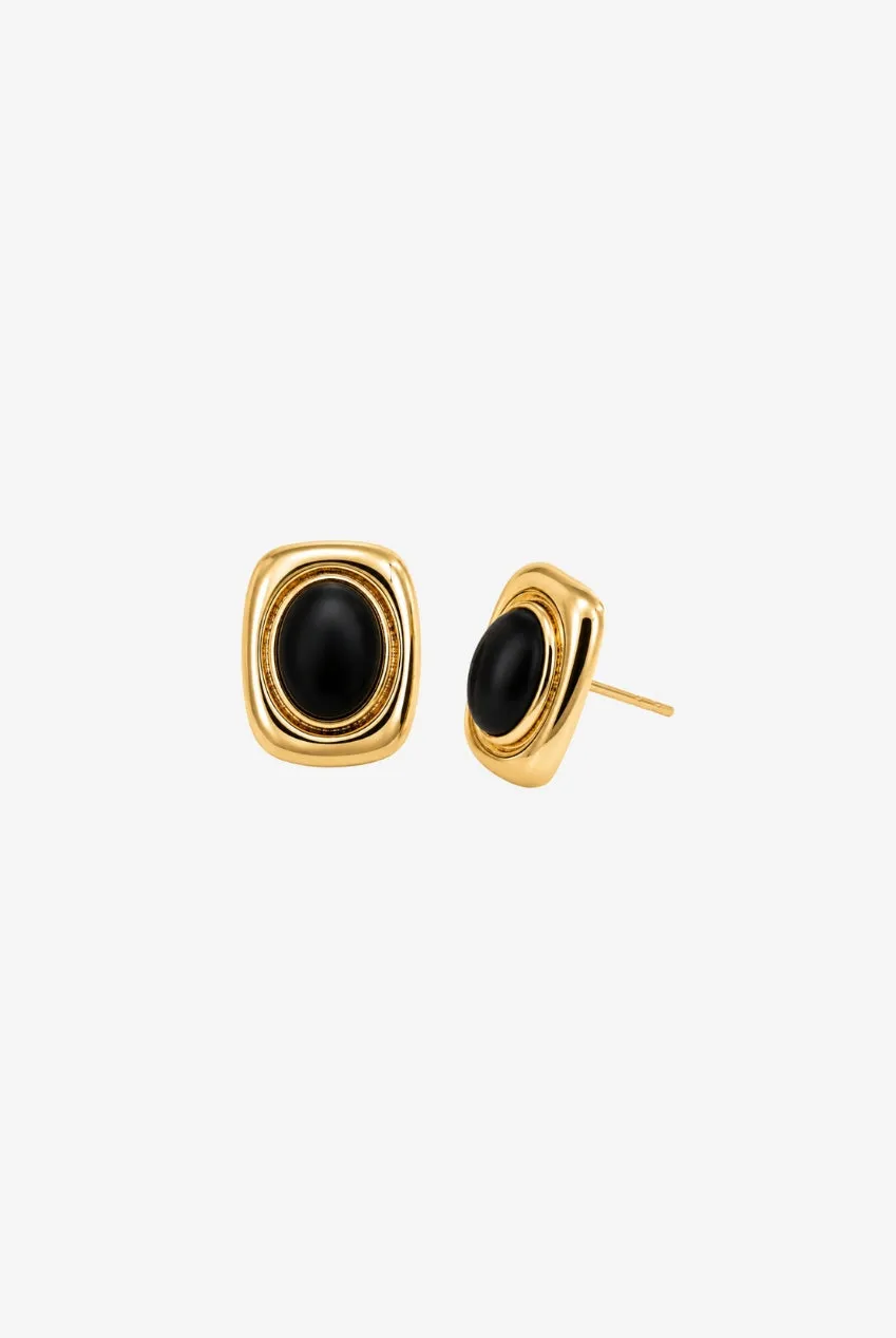 Uchi & Soto Enso Black Onyx Orecchini Oro Onice Nera