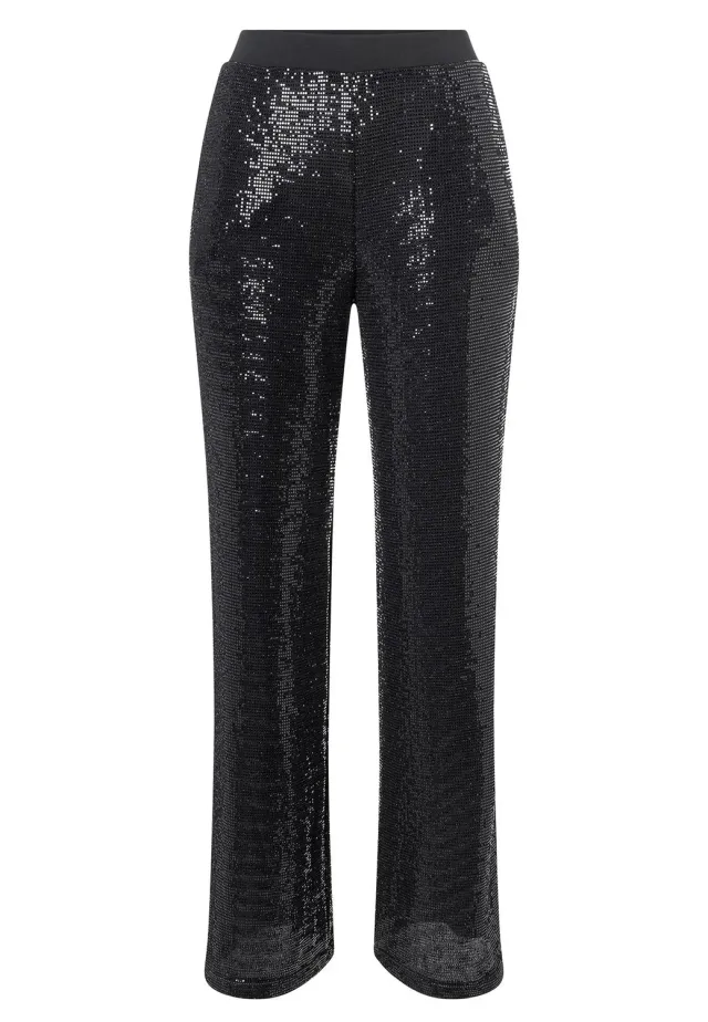 Ana Alcazar Ofyra pantaloni paillettes neri serata