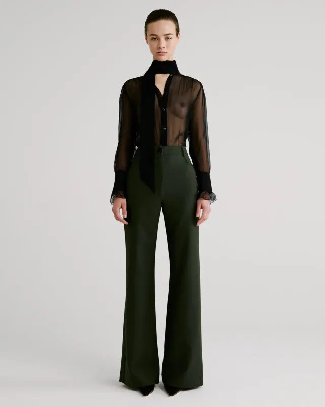Violante Nessi Francis pantaloni verdi lana