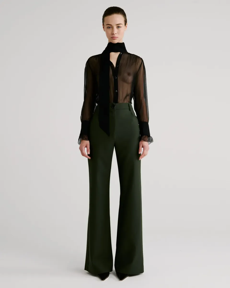 Violante Nessi Francis pantaloni verdi lana