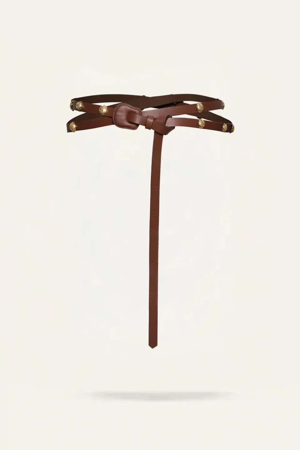 Johanna Ortiz Jungle Oracle cintura pelle marrone vita bassa