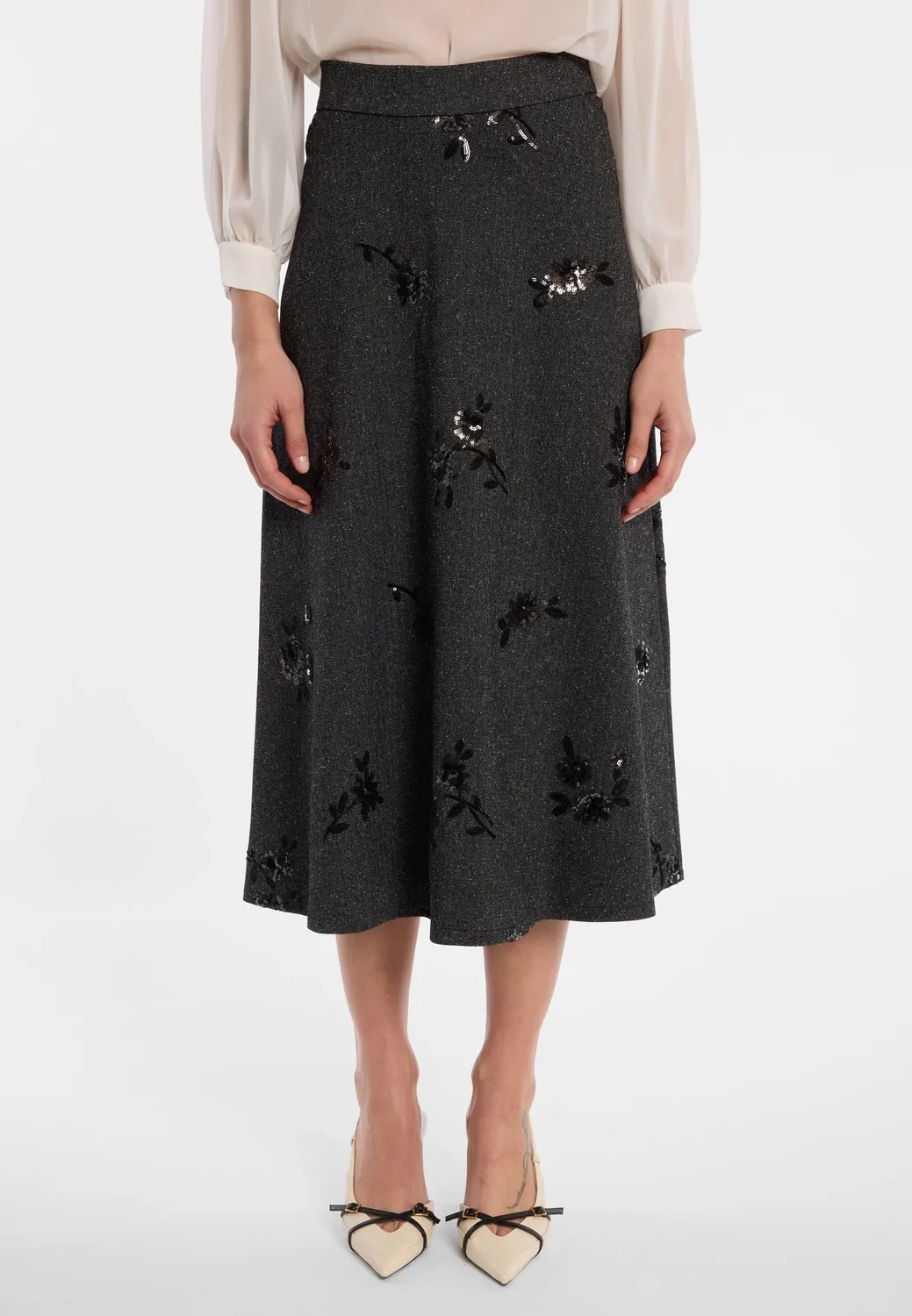 Ana Alcazar Evanna gonna midi tweed lurex