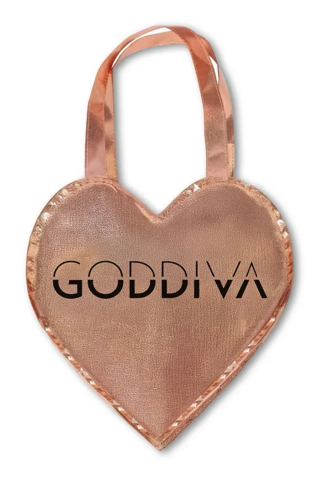 Goddiva Heart Shaped Foil borsa shopper cuore oro rosa