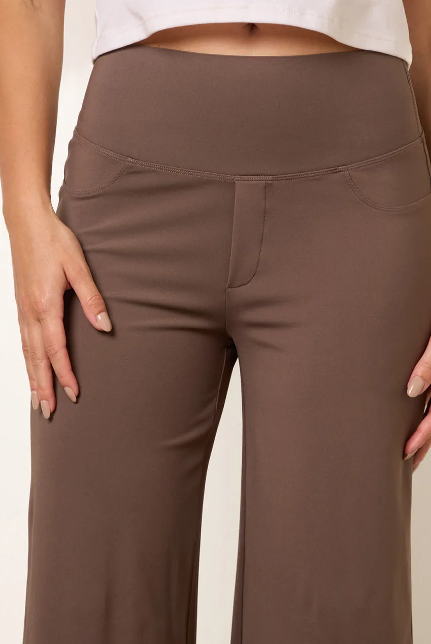 Blue Vanilla Wide Leg Soft Touch pantaloni cioccolato L elastico