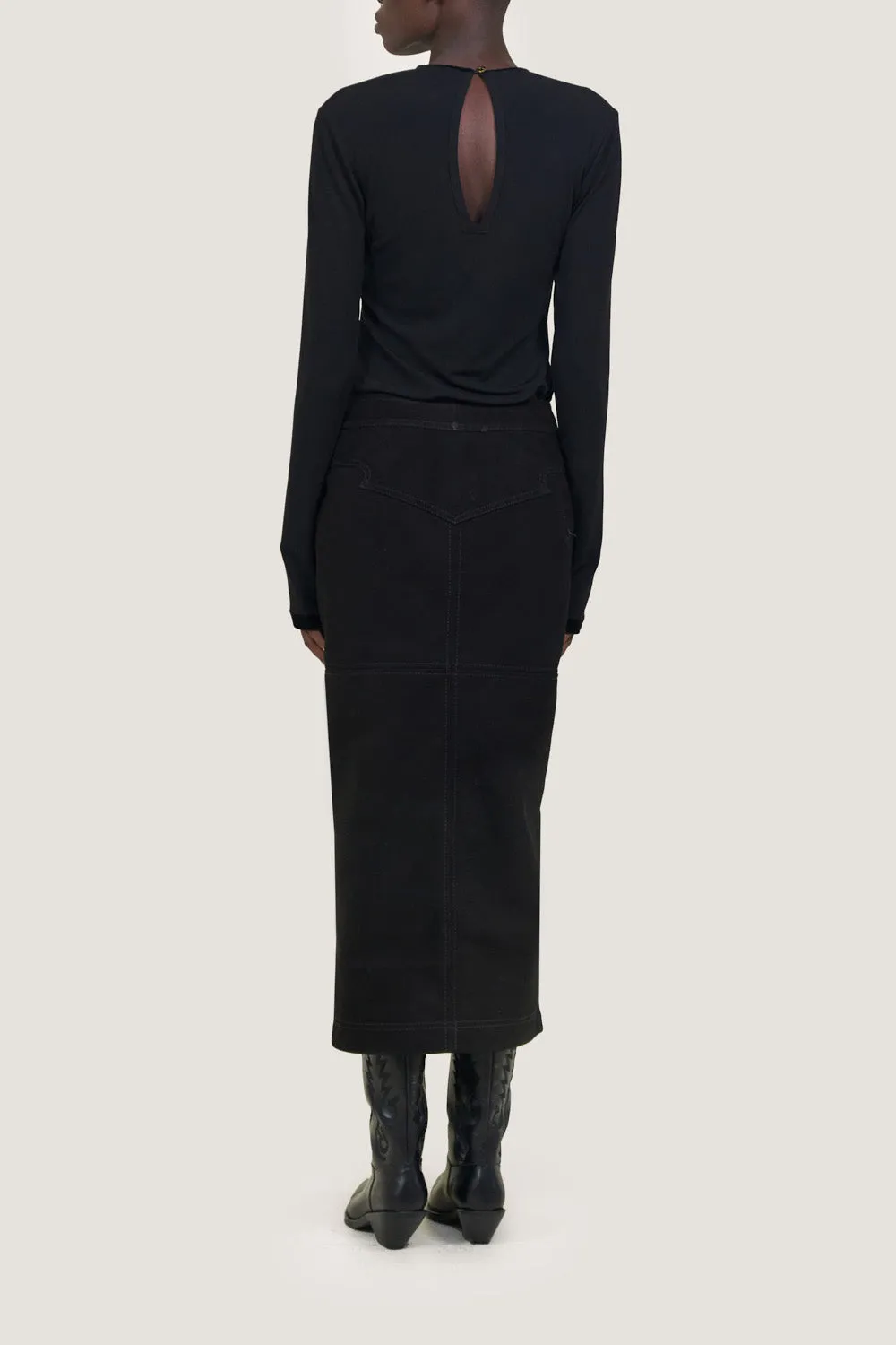 Johanna Ortiz Epic Statement gonna pelle nera slim