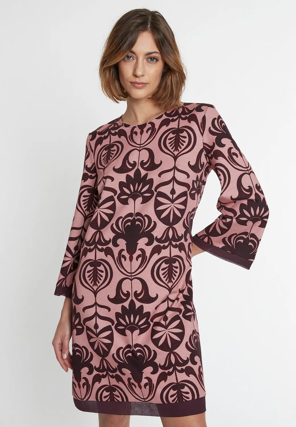 Ana Alcazar Sorina vestito linea A floreale rosa