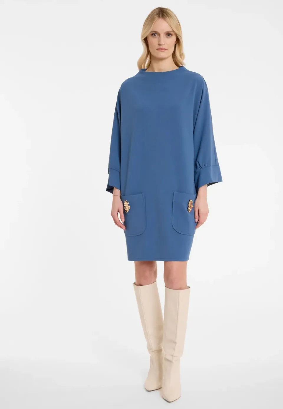 Ana Alcazar Adwea abito oversize blu tasche