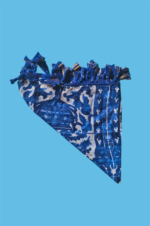 Antica Sartoria Maioliche DV2139 foulard triangolo cotone blu