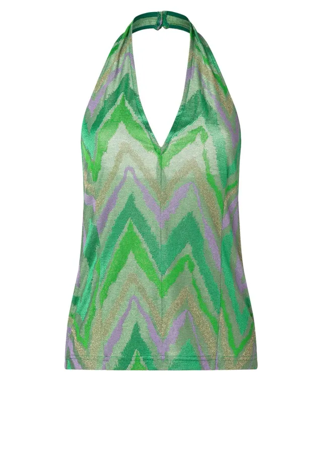 Ana Alcazar Pisela top lurex collo coreana
