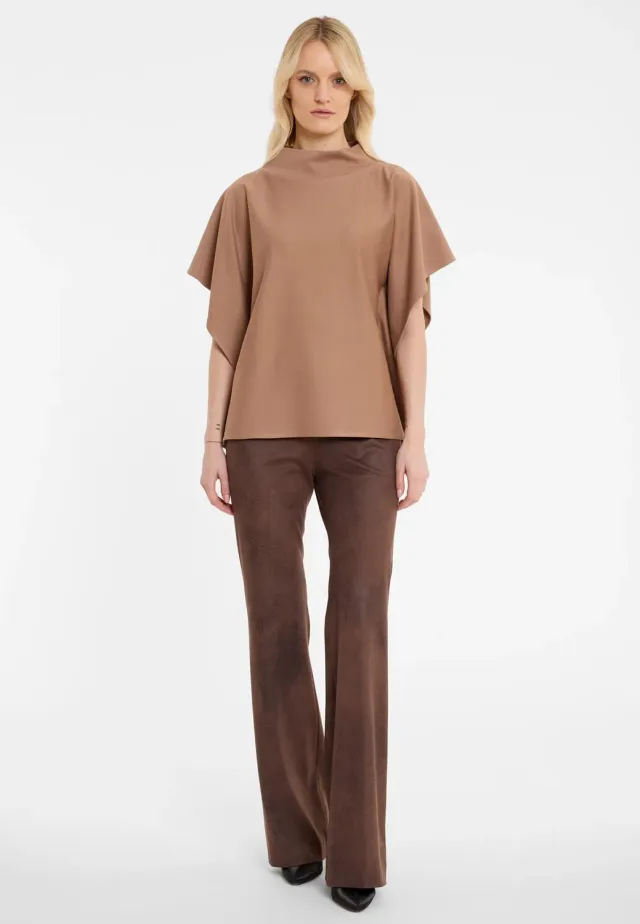 Ana Alcazar Akora top beige scollo a barca