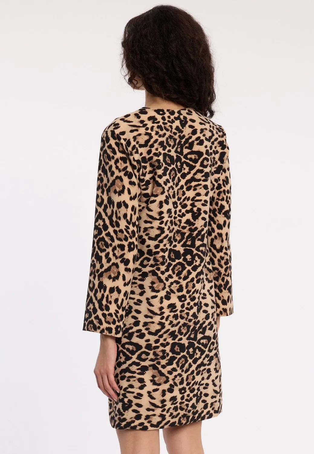 Ana Alcazar Adasi tunica leopardata beige scollo V