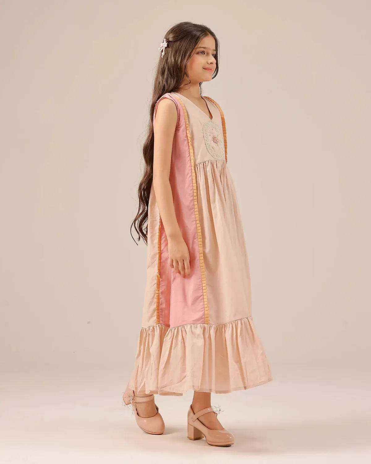 Our Dve Merry Berry Dress & Jacket completo rosa bambina