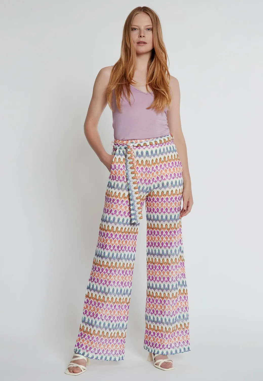 Ana Alcazar Kybo pantaloni maglia traforata