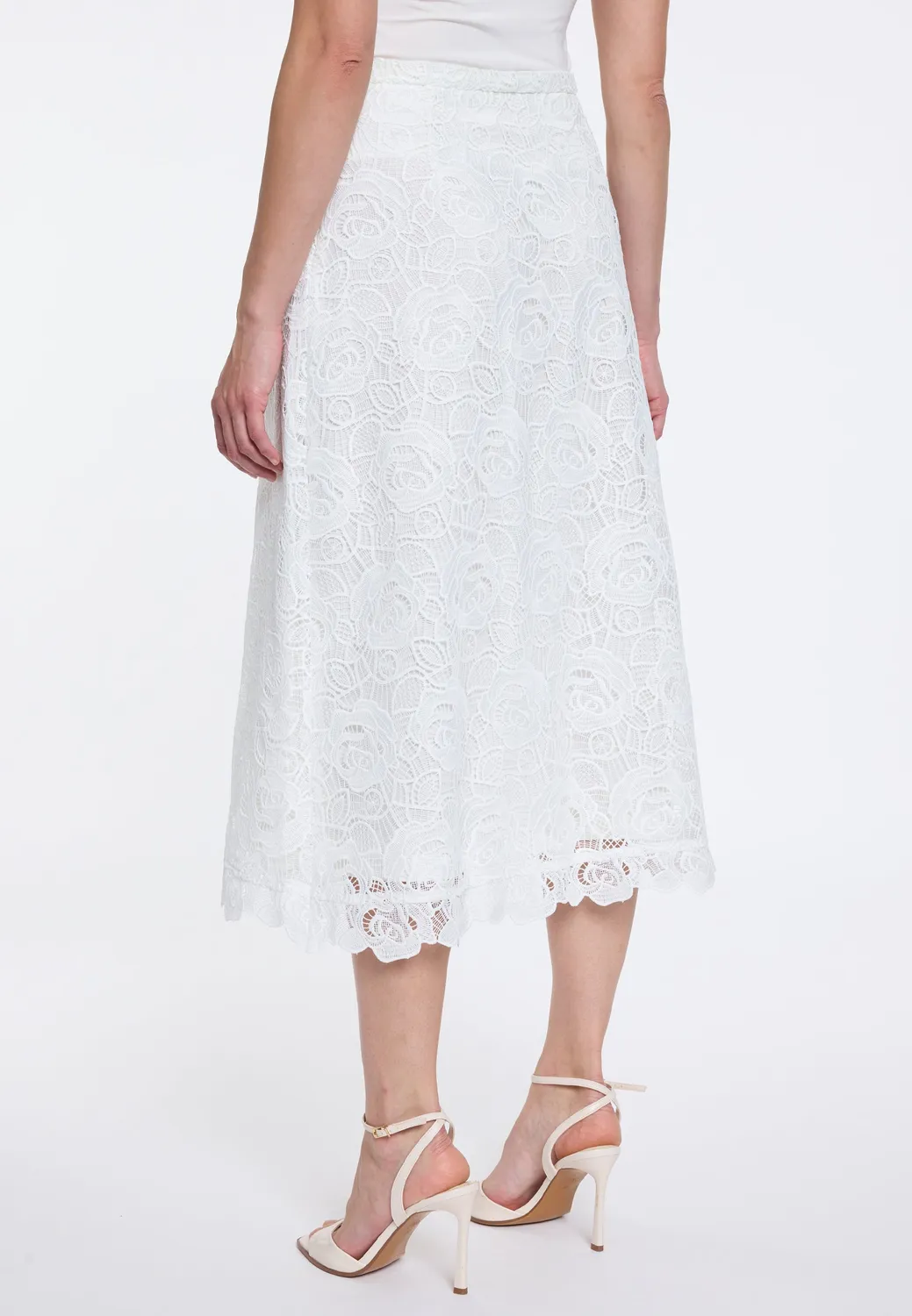 Ana Alcazar Dorry gonna midi pizzo bianca