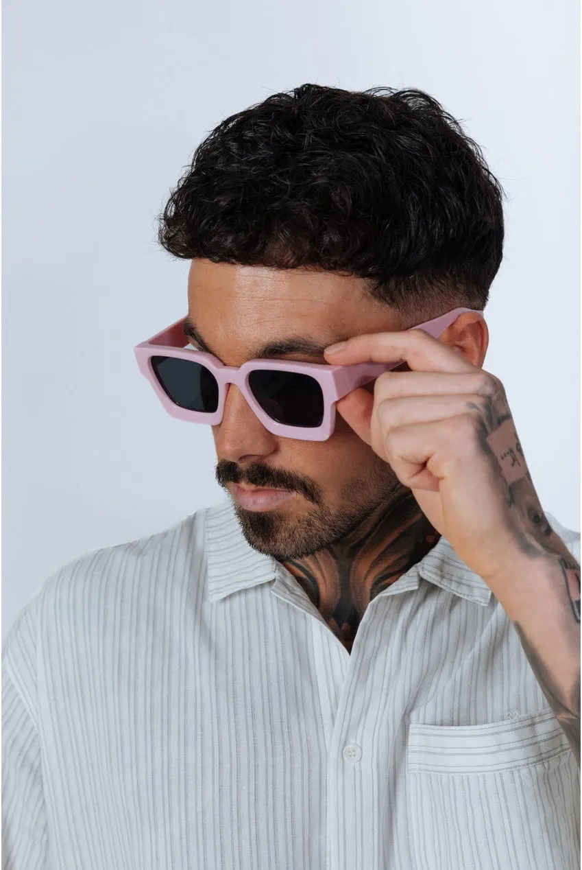 SVNX occhiali da sole rosa quadrati retro