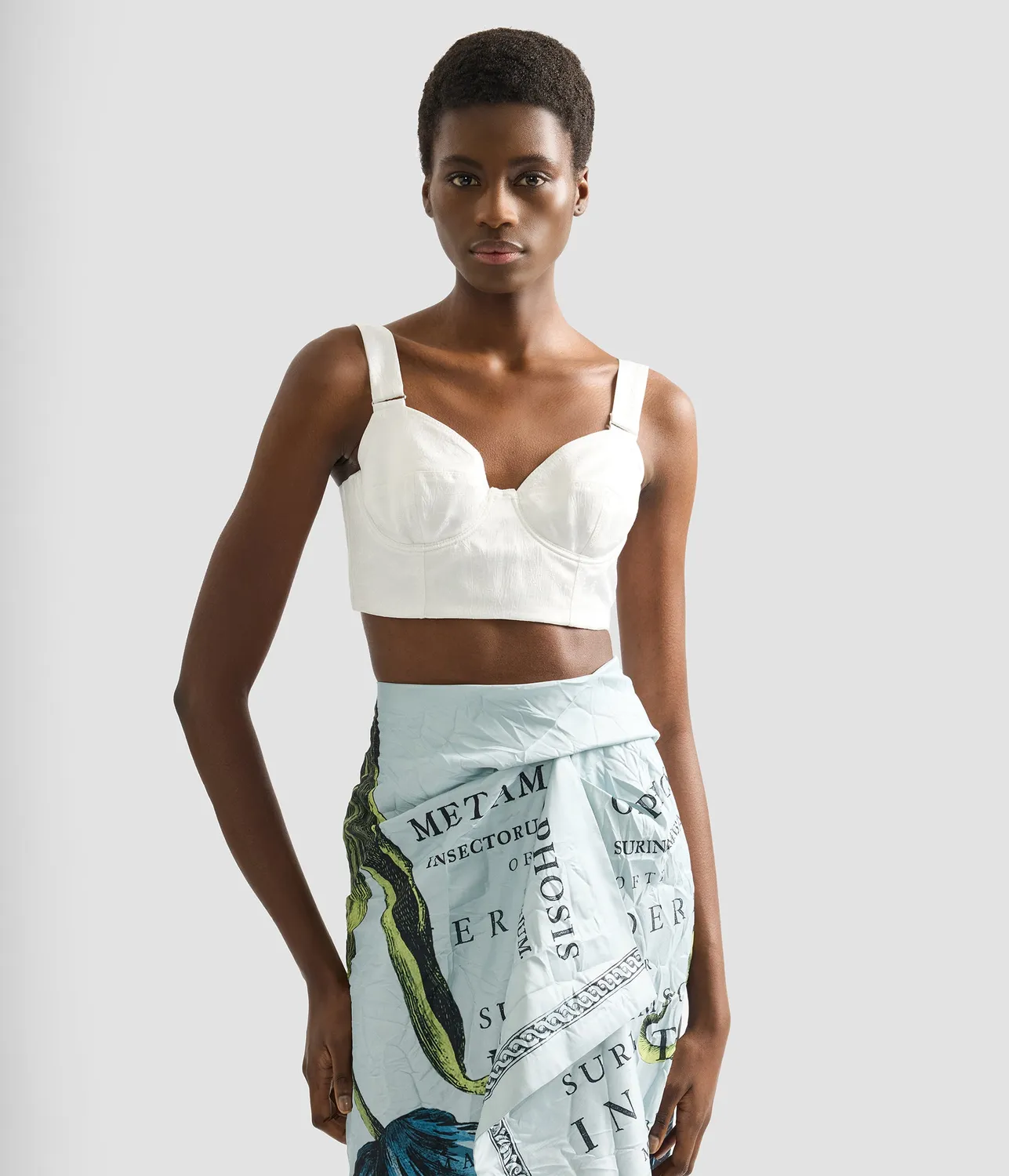 Erdem Floral Crushed top bustier raso strutturato