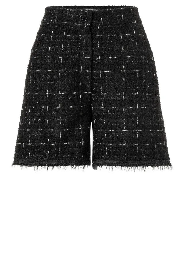 Ana Alcazar Sadena shorts bouclé neri eleganti