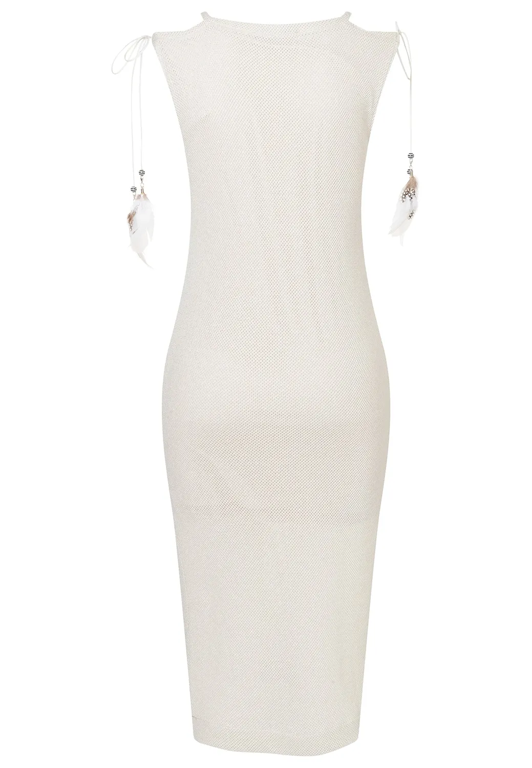 Ana Alcazar Danie abito midi crema maglia luminosa