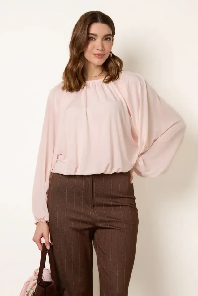 Blue Vanilla Batwing Puffball camicetta rosa onesize elasticizzata