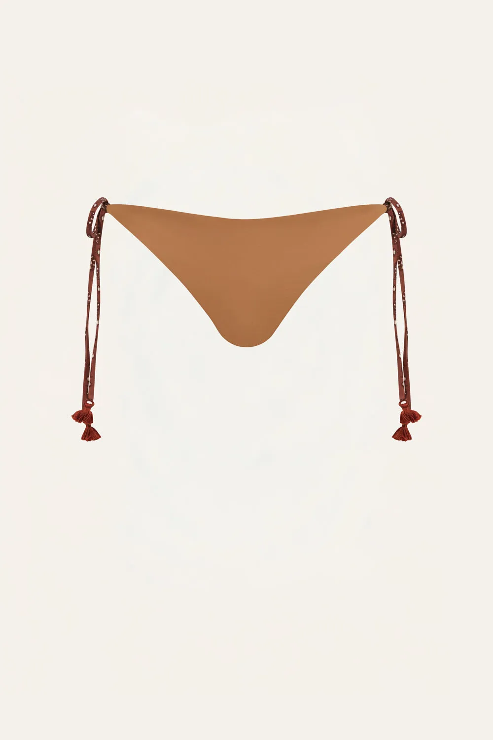 Johanna Ortiz Sagrado slip bikini marrone lacci