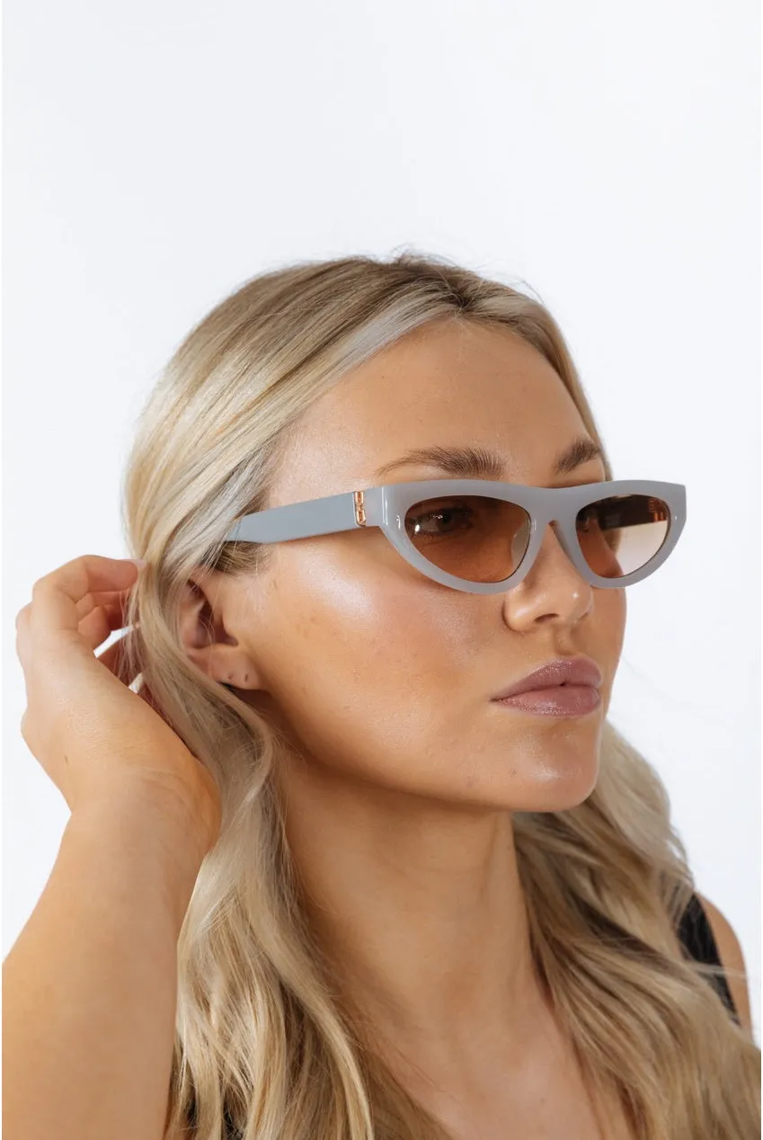 SVNX Retro Oval Occhiali da Sole Grigi Lente Gialla