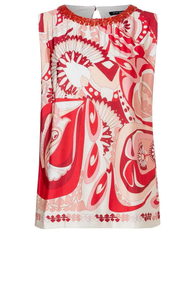 Ana Alcazar Zinusa top jersey scollo tondo