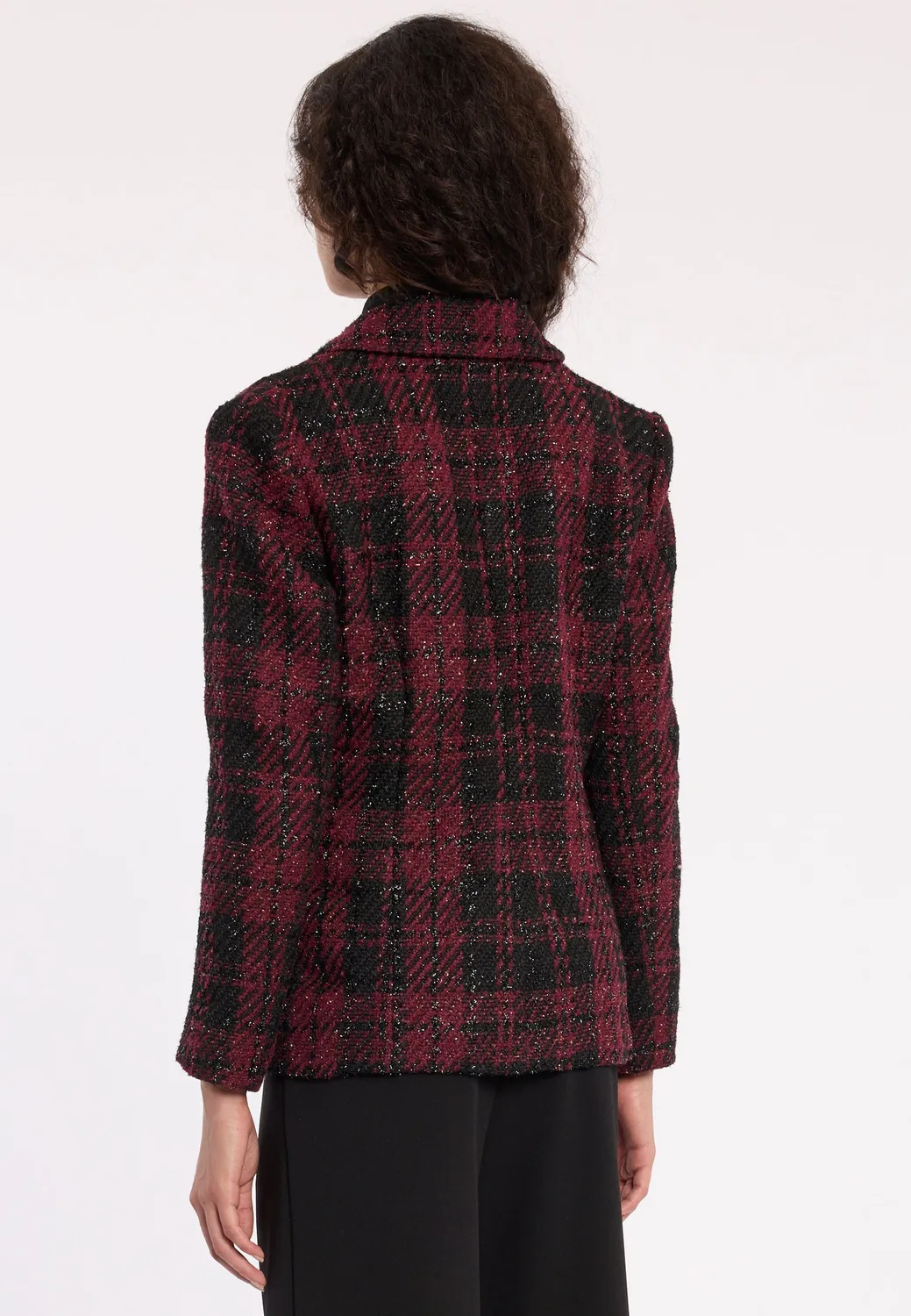 Ana Alcazar Abara blazer boucle nero bordeaux