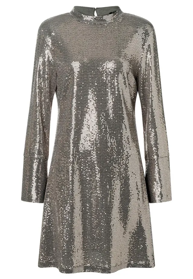 Ana Alcazar Sequin Dress Sagali vestito paillettes argento