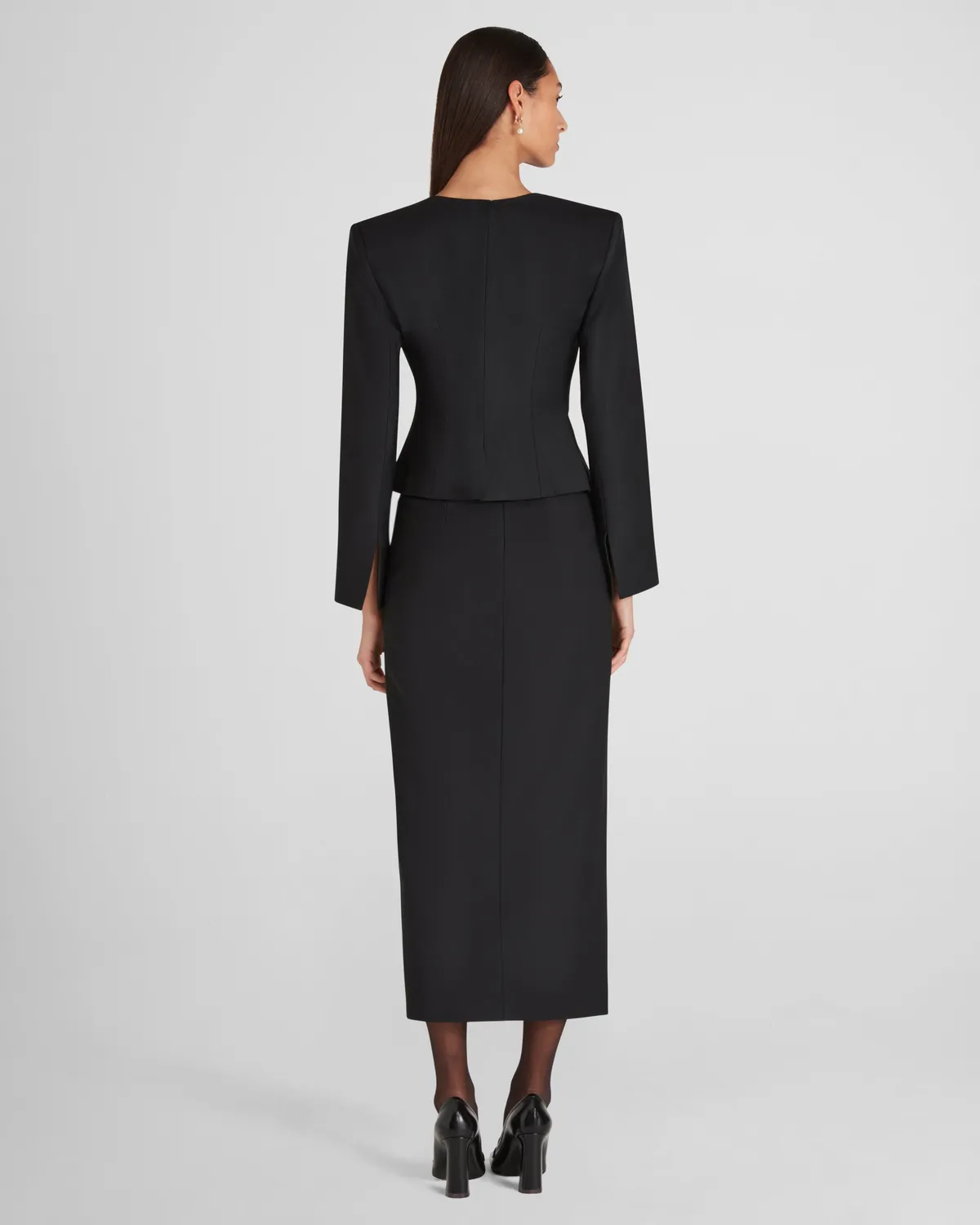 Violante Nessi L'Eclaireur blusa nera lana crepe