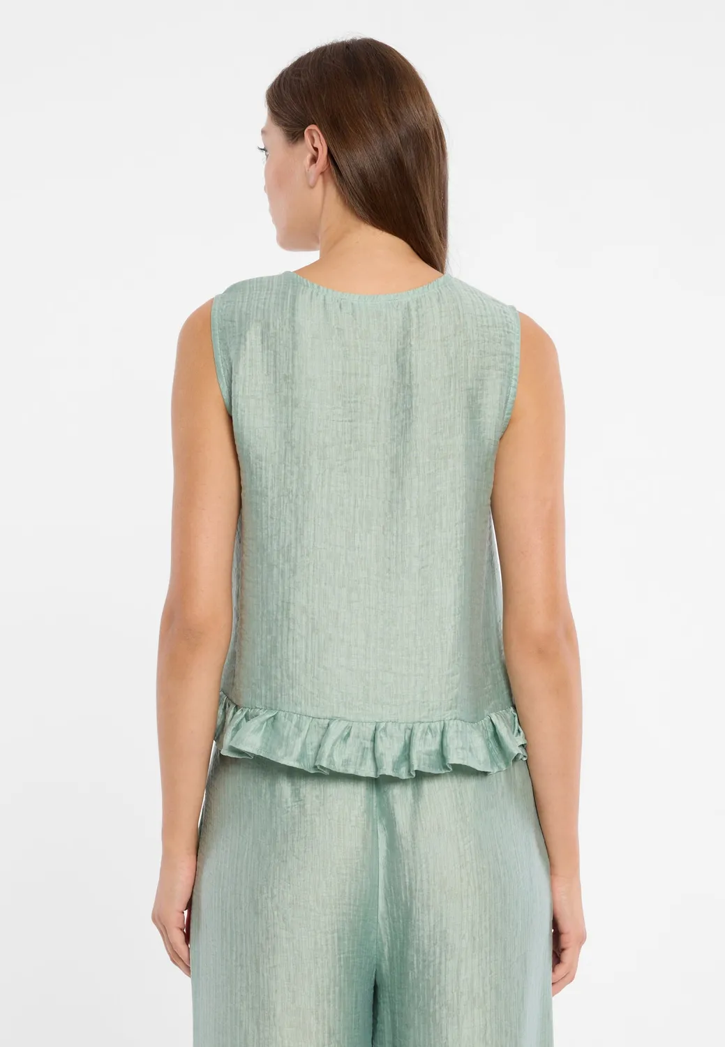 Ana Alcazar Dorell top peplum verde salvia