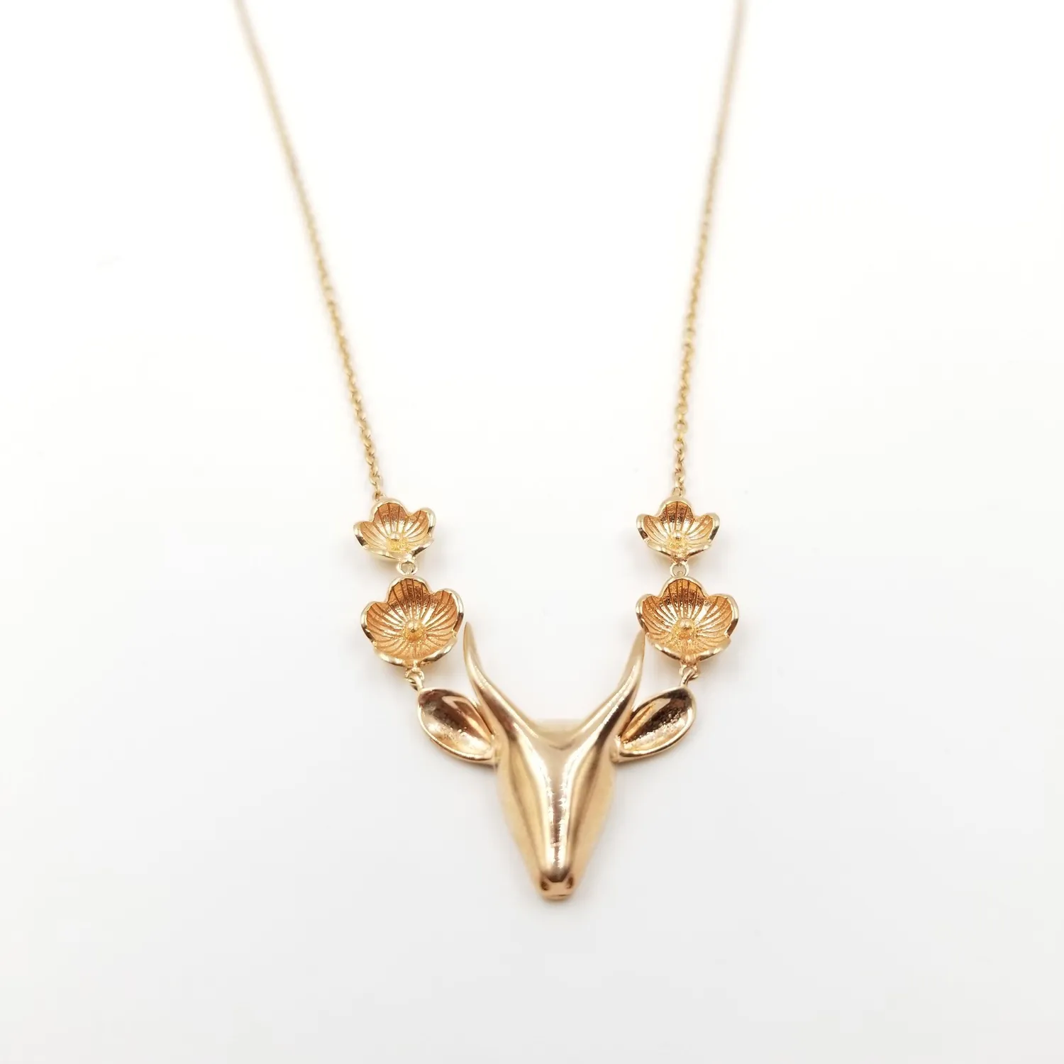 Our Dve Reindeer collana argento placcato oro 18kt