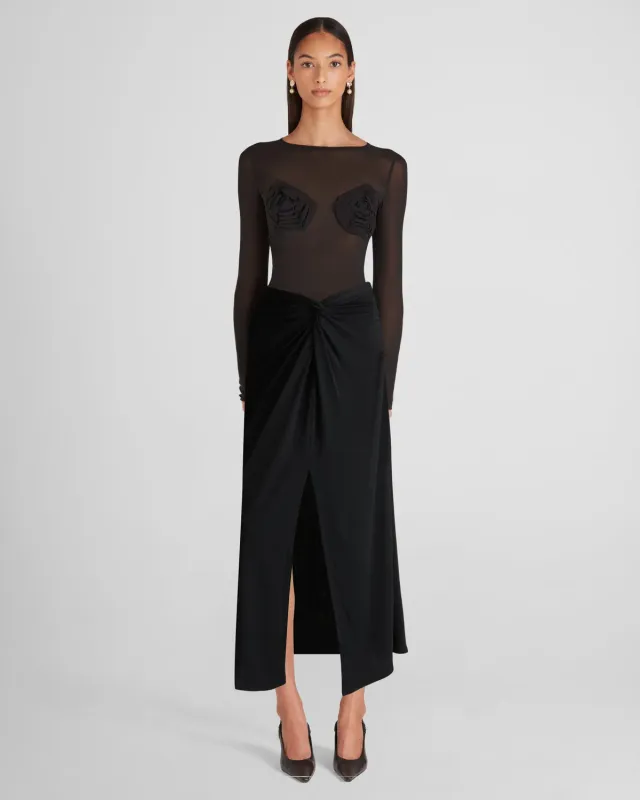 Violante Nessi Doria top nero seta georgette