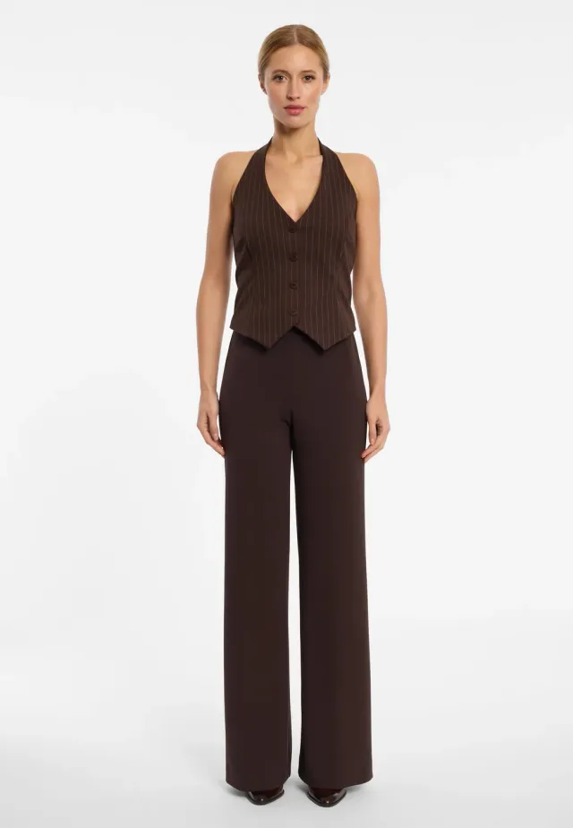 Ana Alcazar Enlyro gilet sartoriale espresso gessato