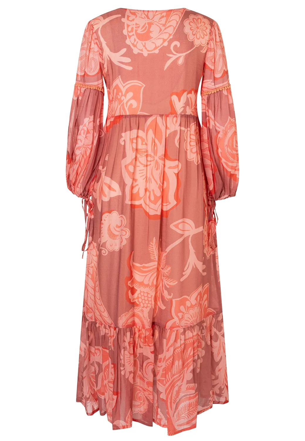 Ana Alcazar Deena abito boho maxi paisley arancione