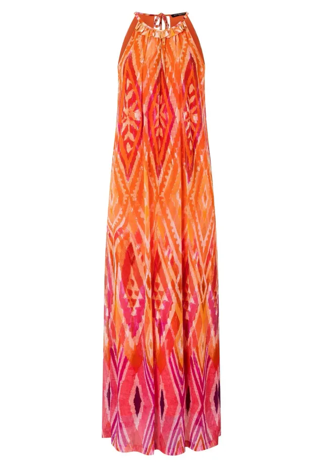 Ana Alcazar Piosa abito maxi arancio fantasia etnica