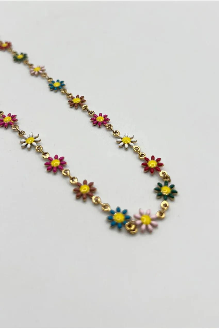 SVNX Daisy Chain collana oro multi fiori