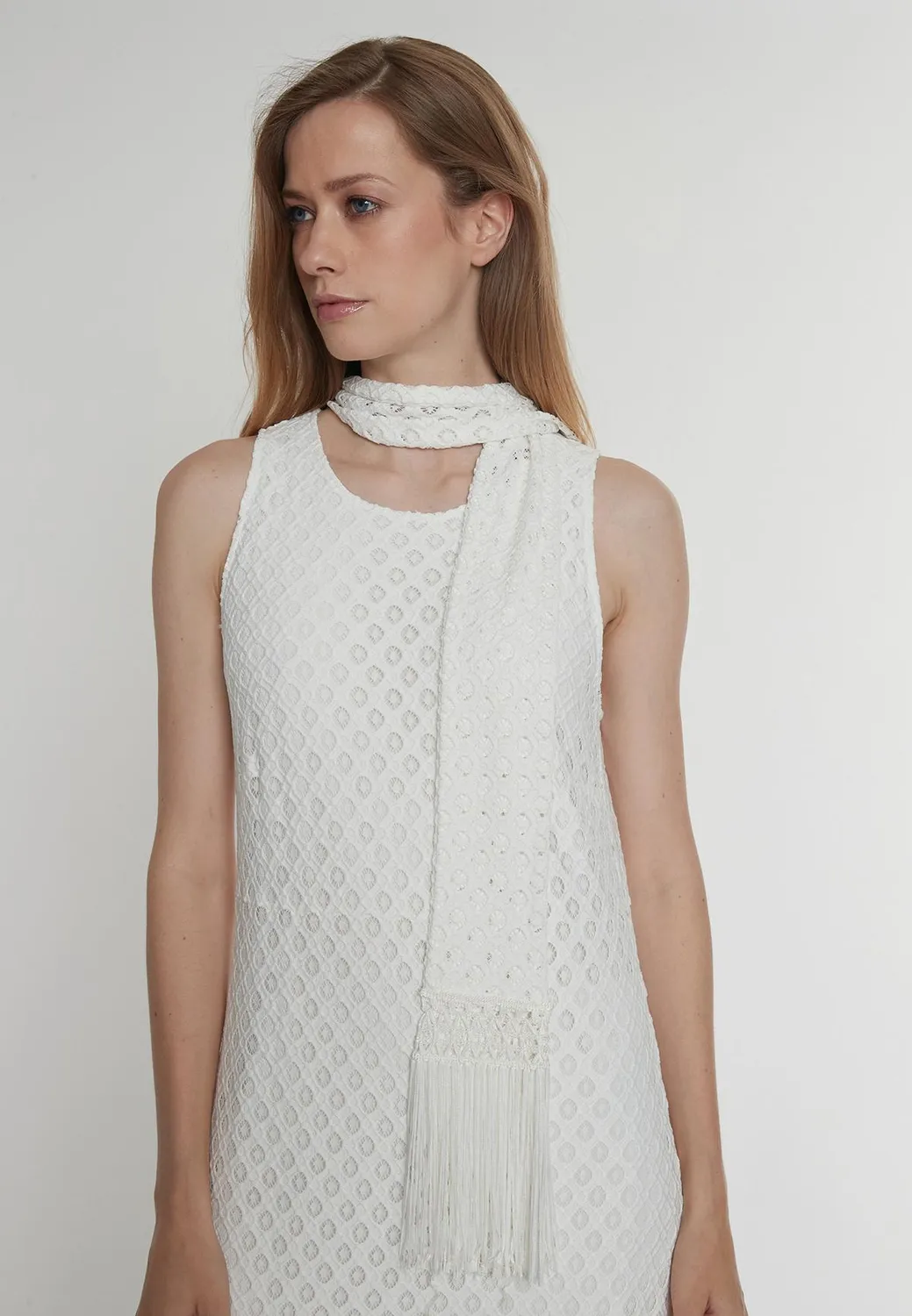 Ana Alcazar Paely abito lungo pizzo elegante