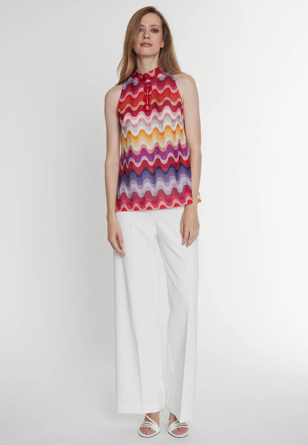 Ana Alcazar Piwya top in maglia traforata fantasia