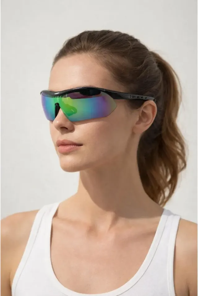 SVNX Racer occhiali sportivi nero lente multicolor