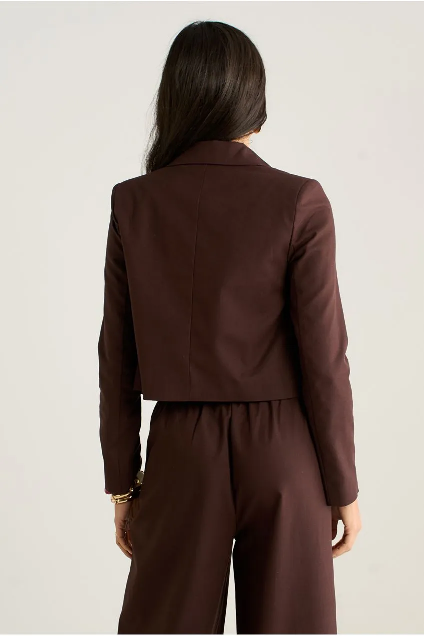 Gini London GL2228 giacca marrone doppiopetto lino