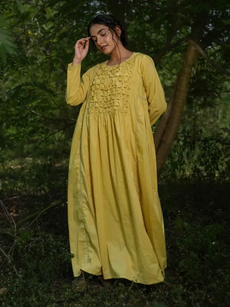 Our Dve Fae Jeremiah Dress abito giallo cotone