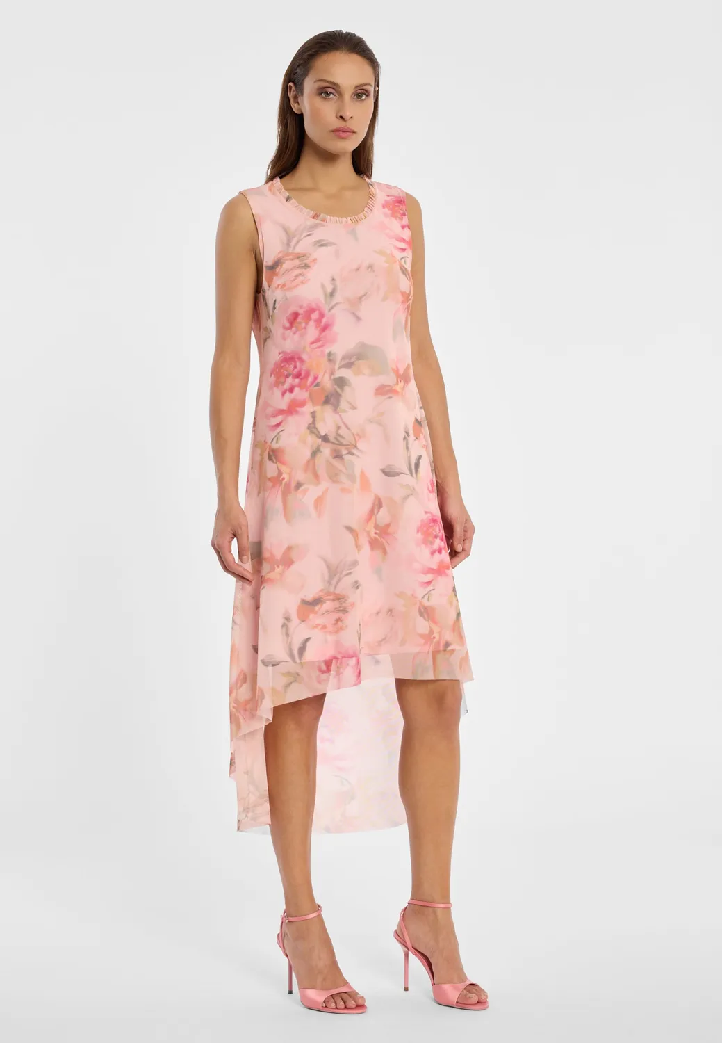 Ana Alcazar Devar abito tulle rose rosa corto dietro lungo