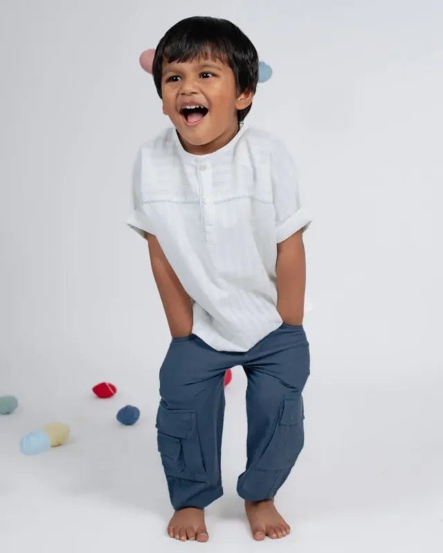 Our Dve Mini Elite Pant Cargo Bimbo Teal Handwoven