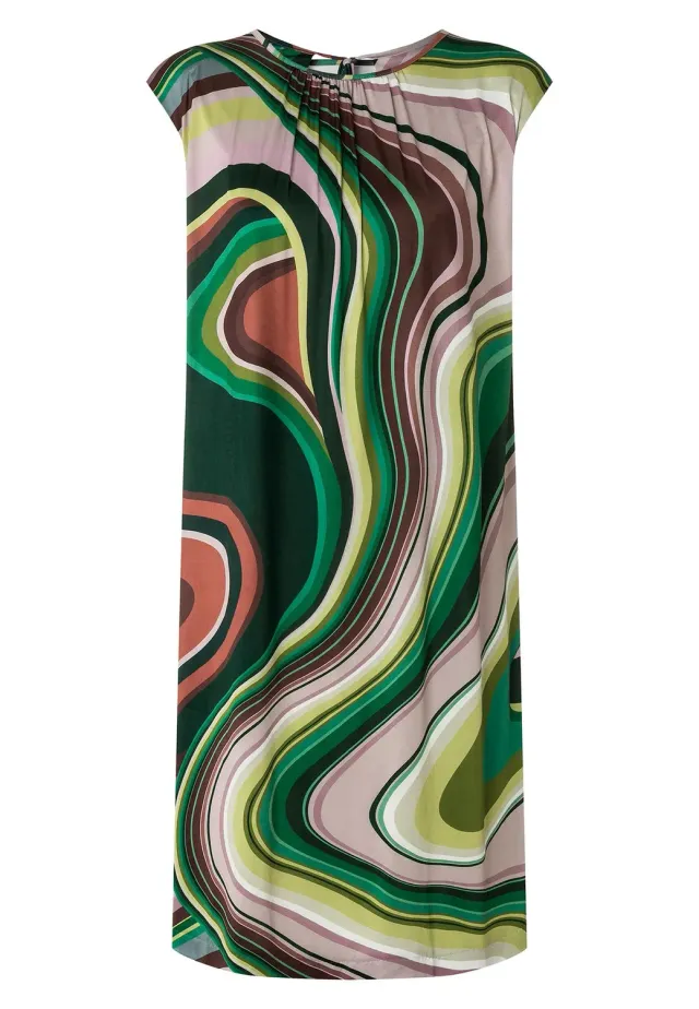 Ana Alcazar Kirea abito jersey fantasia verde lilla