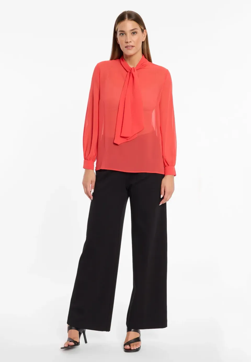 Ana Alcazar Cosasa blusa rossa chiffon con fiocco