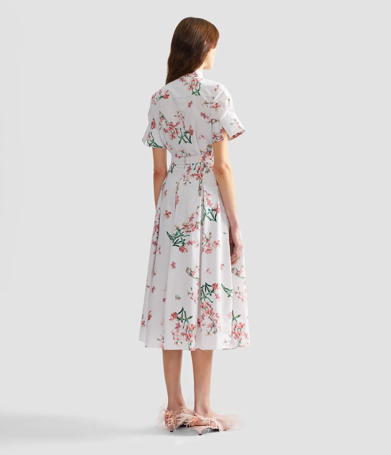 Erdem Floral Cotton camicia rosa orchidee