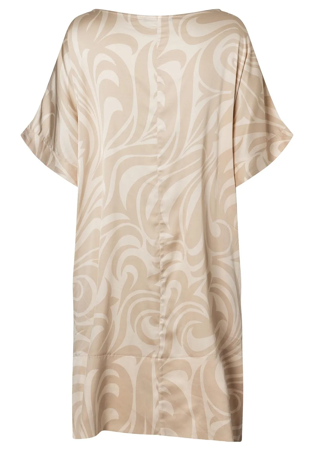 Ana Alcazar Wapea abito camicia oversize beige satinato