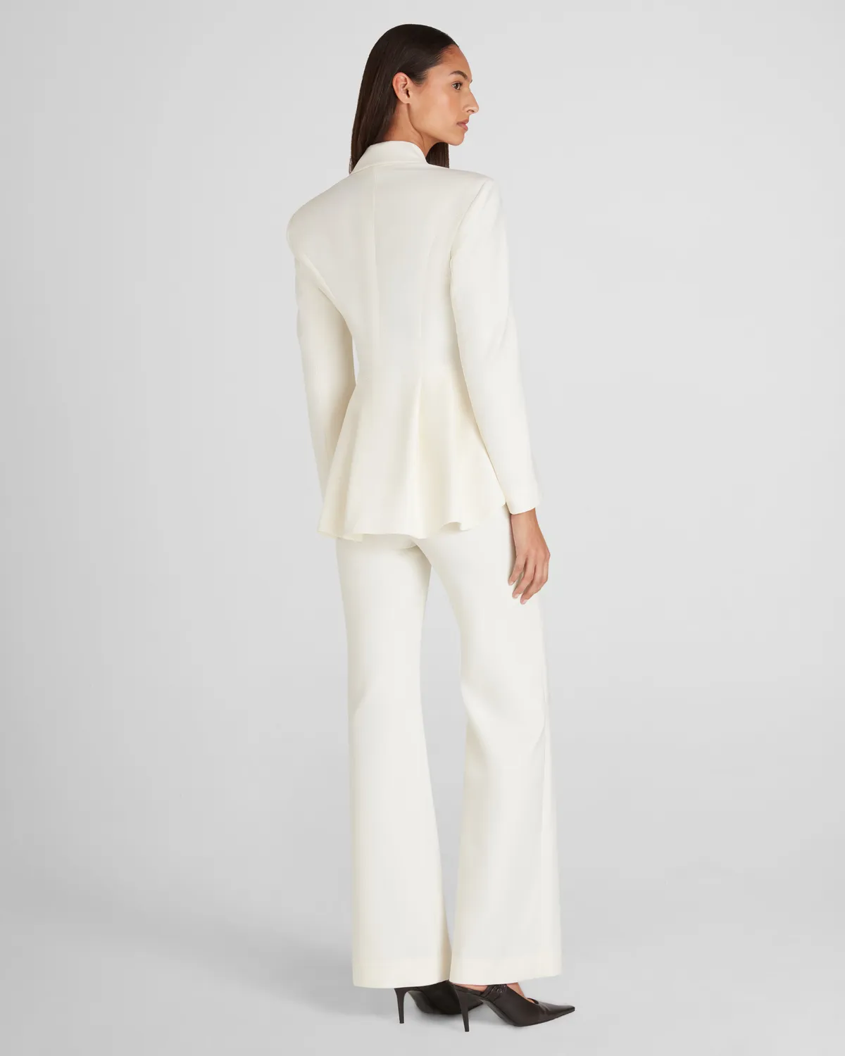 Violante Nessi Burri blazer avorio crepe lana doppiop