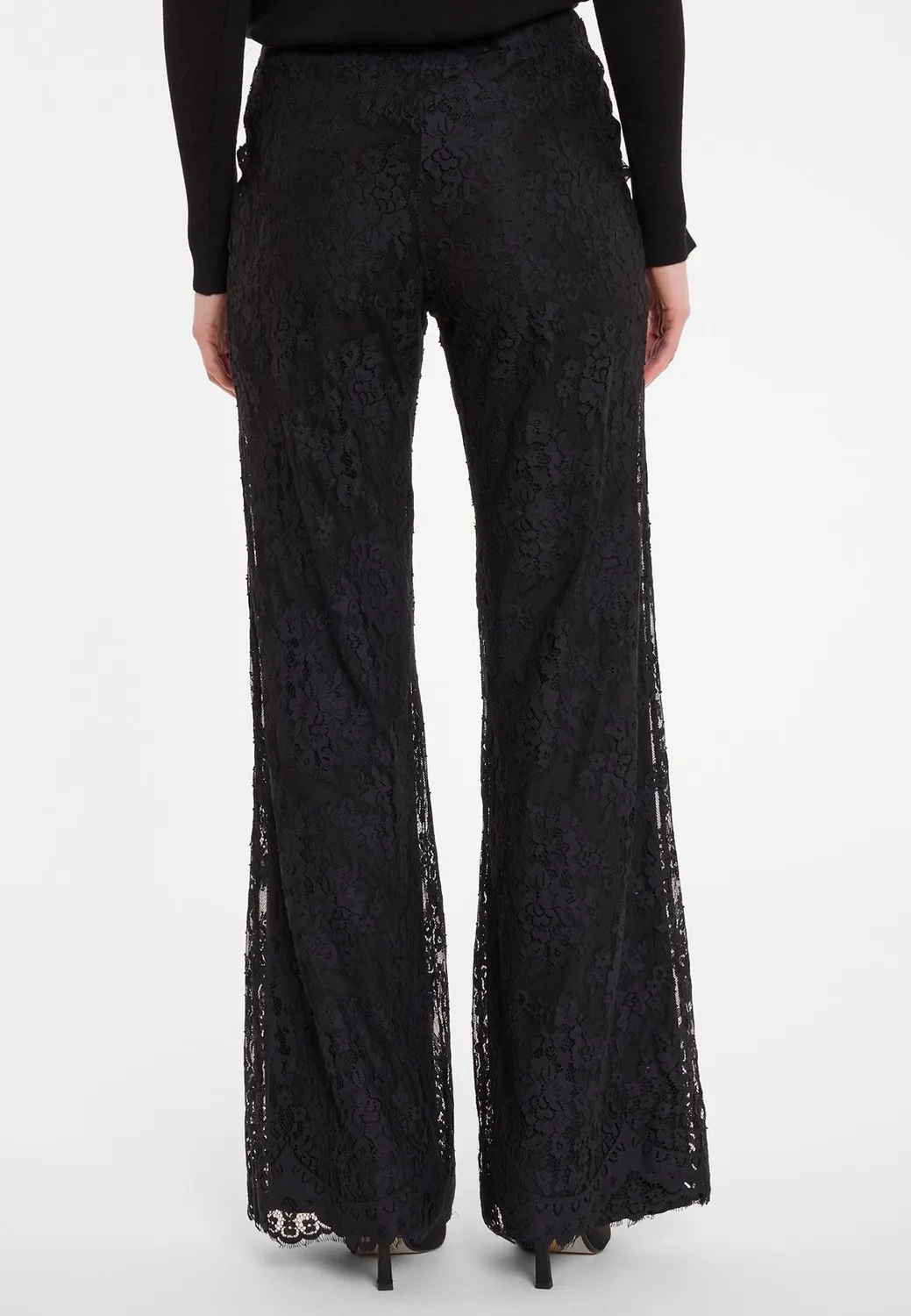 Ana Alcazar Abisea pantaloni in pizzo neri svasati