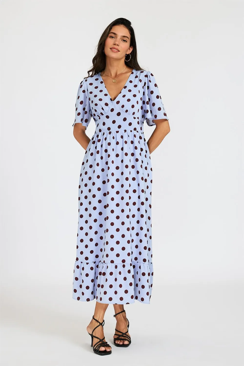FS Collection pois abito midi scollo V blu